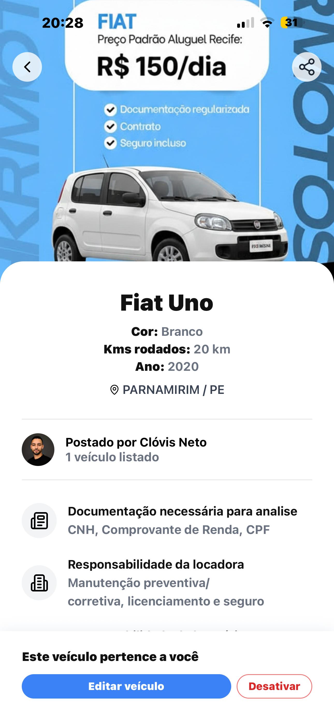 Detalhes do veículo