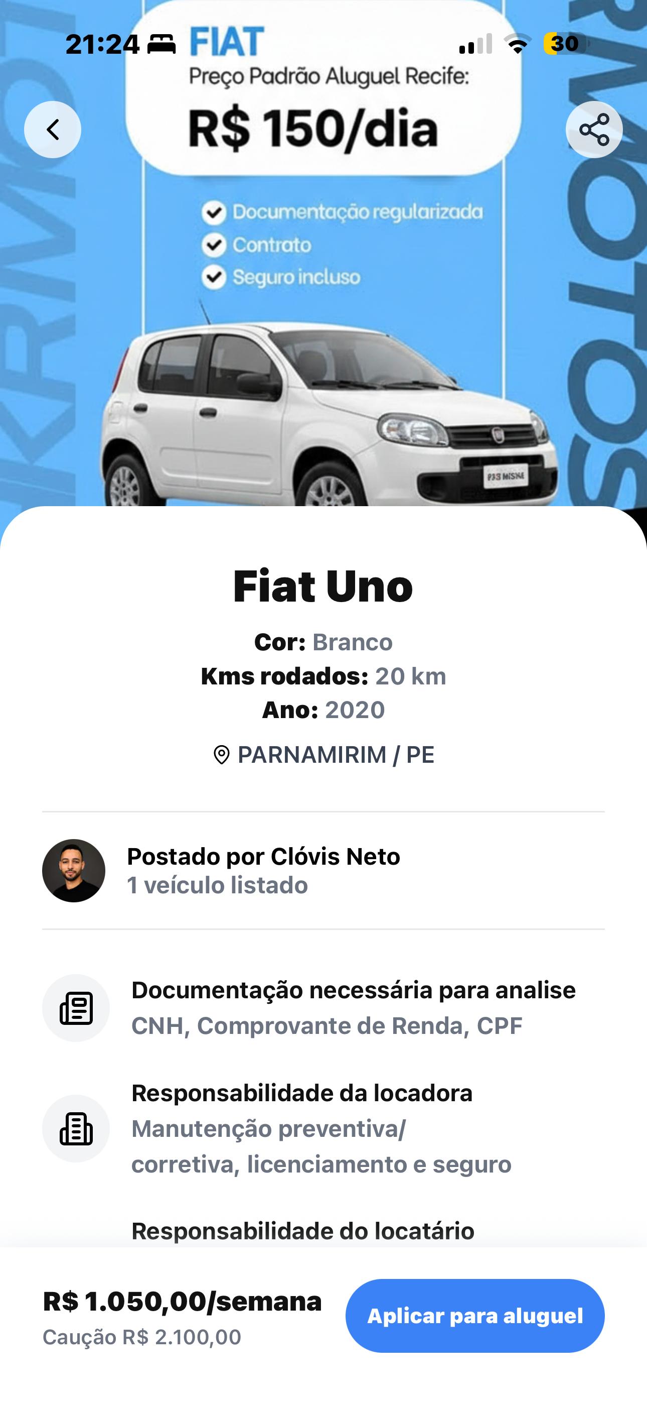 Detalhes do veículo